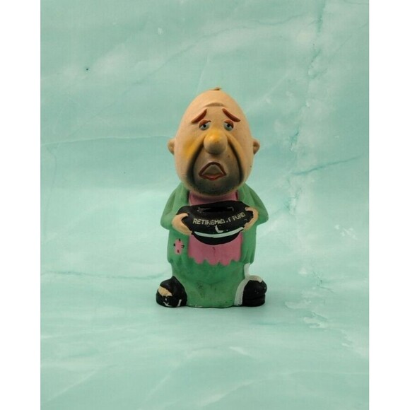 Retirement Fund Piggy Bank Bum Man Hobo Chalkware Ceramic Figurine Vintage READ - Picture 2 of 12